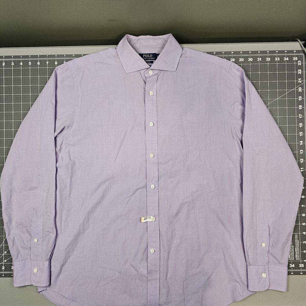 Polo Ralph Lauren Shirt Large Purple Lavender 120s 2-ply Preppy Classic Fit